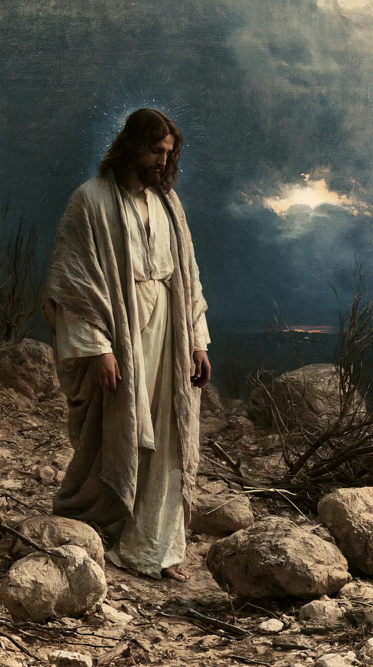 Jesus in the Desert — Silence Gathered at the Waist