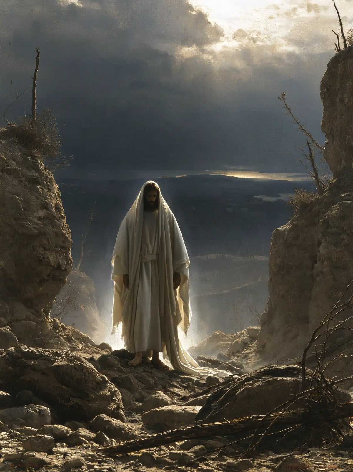 Jesus in the Desert — The Stone Gateway and the White Presence