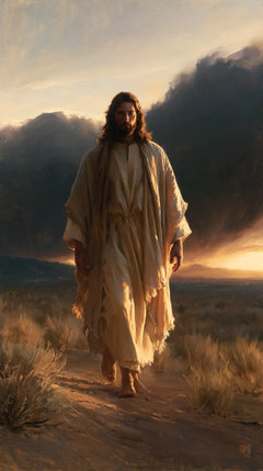 Jesus in the Desert — Belted Linen among the Evening Grasses