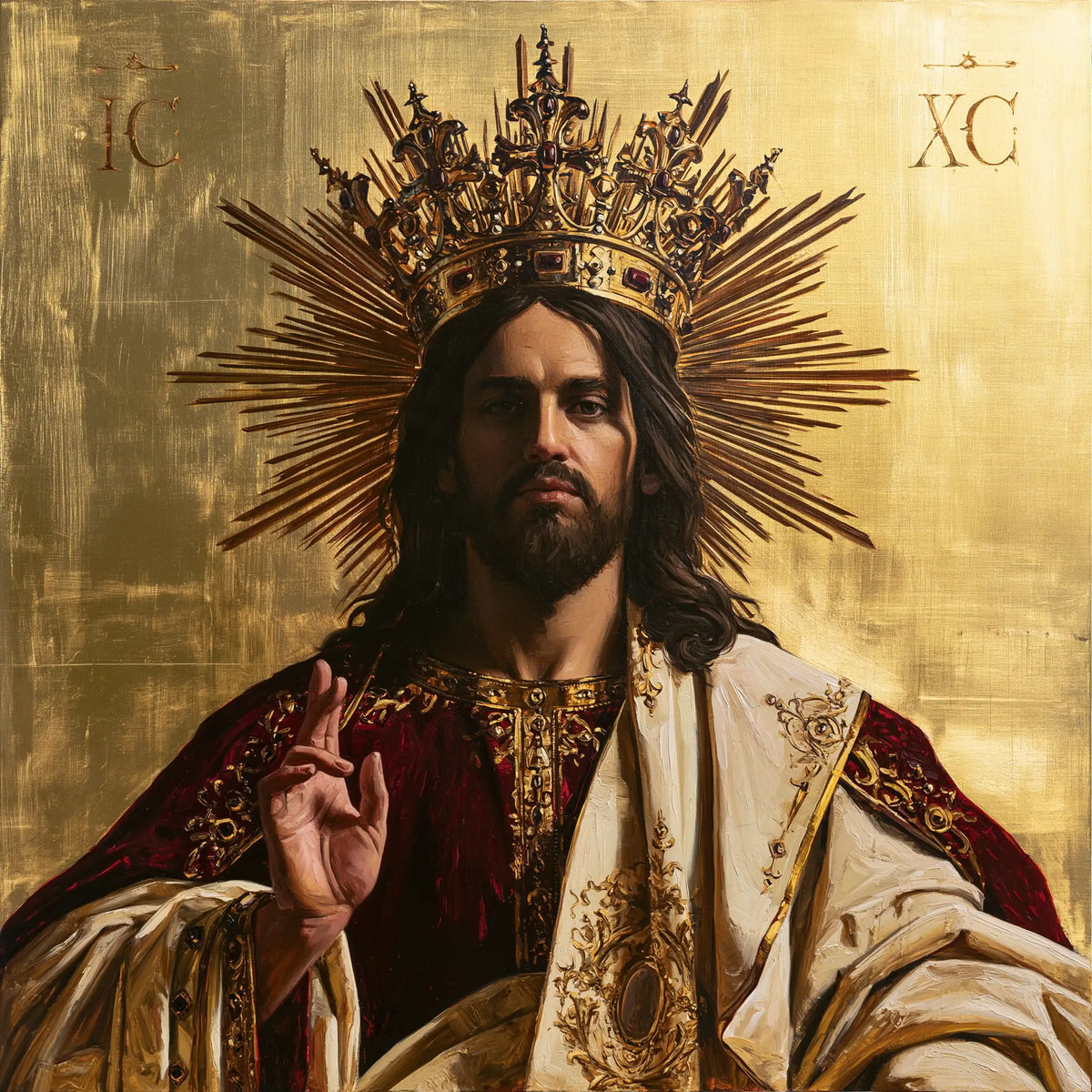 Jesus the King — The Face Beneath the Golden Fan