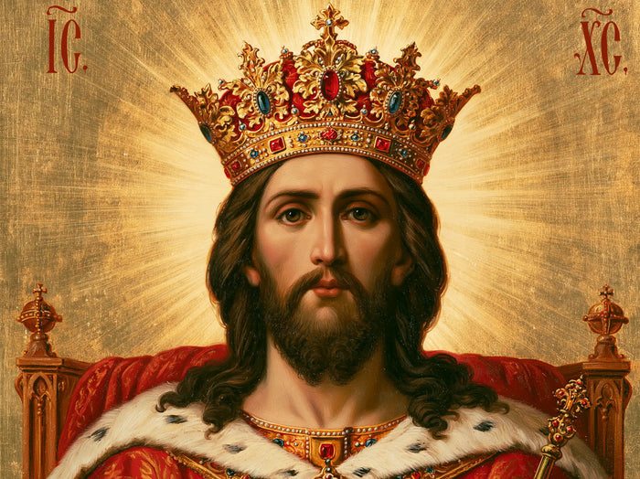 Jesus the King — The Face Beneath Azure Gems