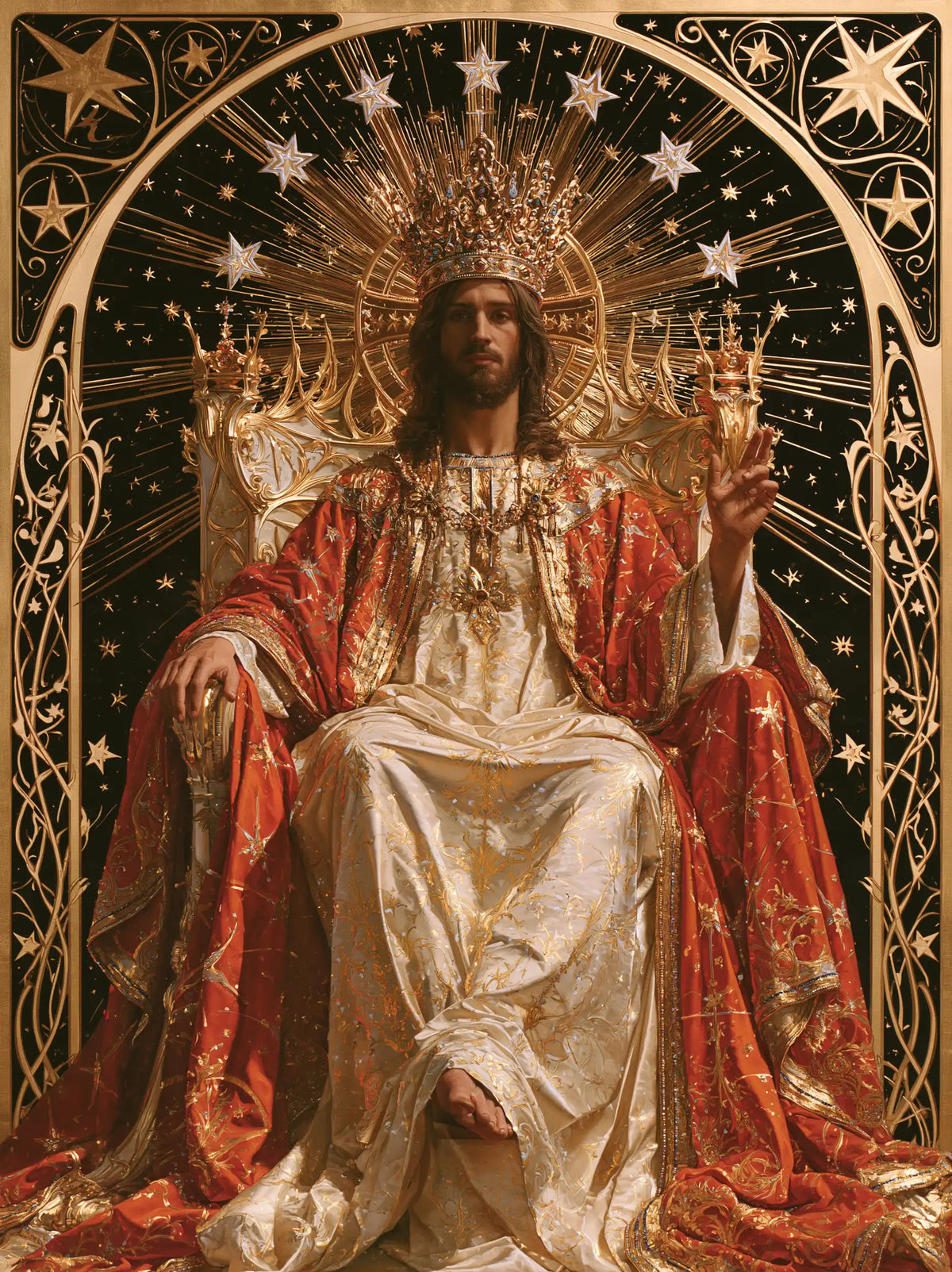 Jesus the King - Sacred Art Nouveau · Portrait n° 7