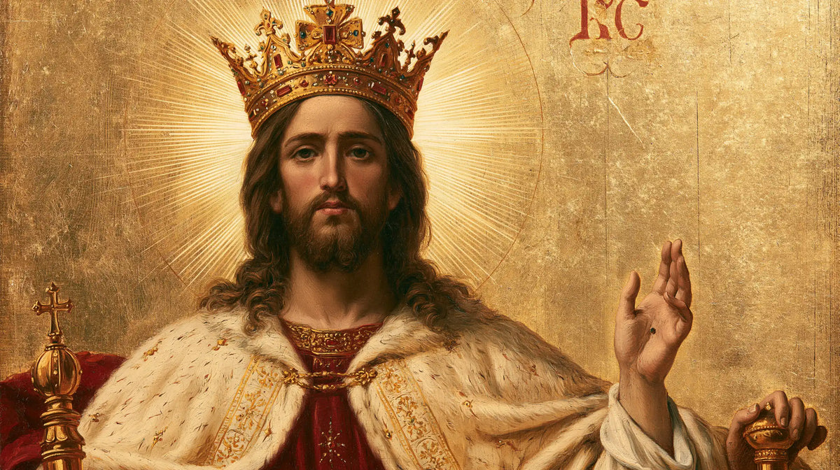 Jesus the King — The Raised Hand in Silent Gold