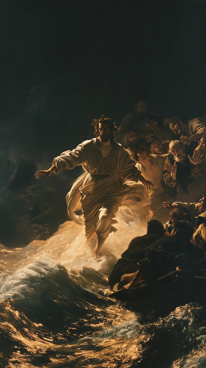 Jesus Walking on Water - Caravaggio Tenebrism · Portrait n° 27
