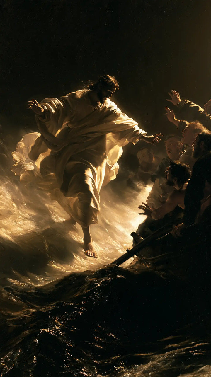 Jesus Walking on Water - Caravaggio Tenebrism · Portrait n° 28