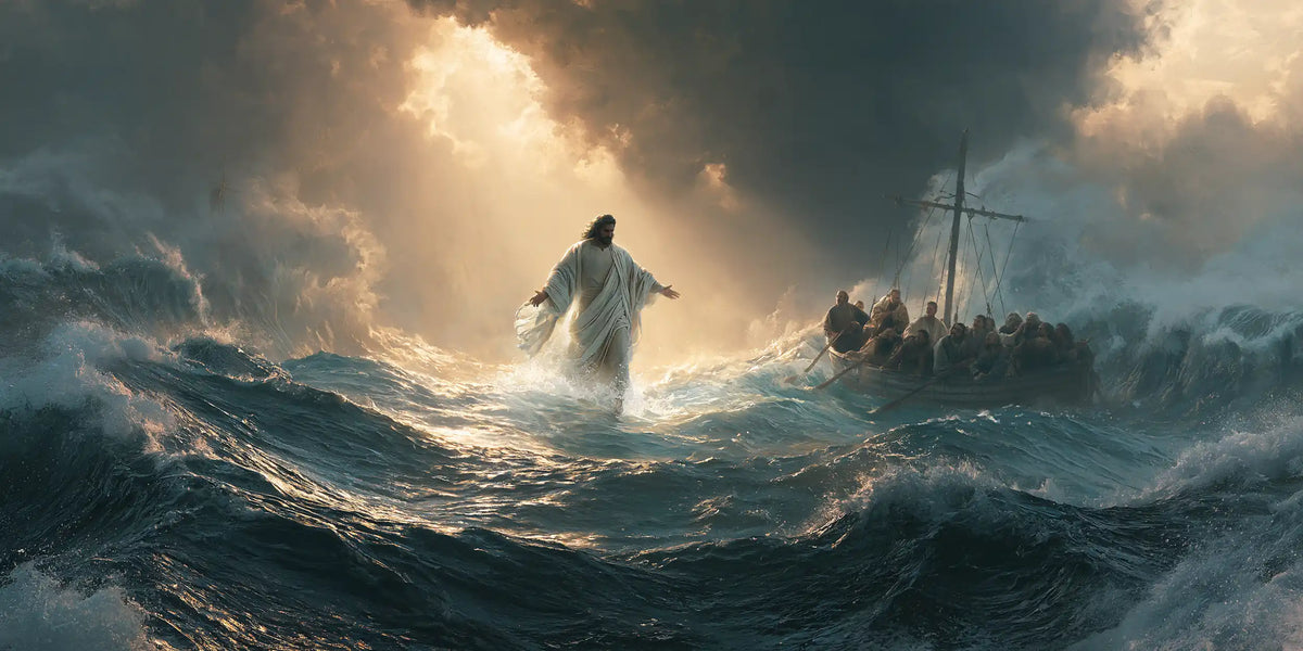 Jesus Walking on Water — Gold Descending into the Hollow of the Waves