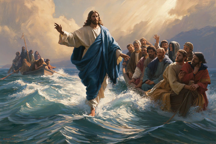 Jesus Walking on Water — The Raised Gesture in Morning Light