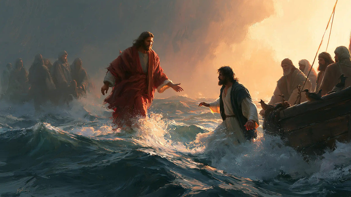 Jesus Walking on Water — The Red Step before the Rising Wave