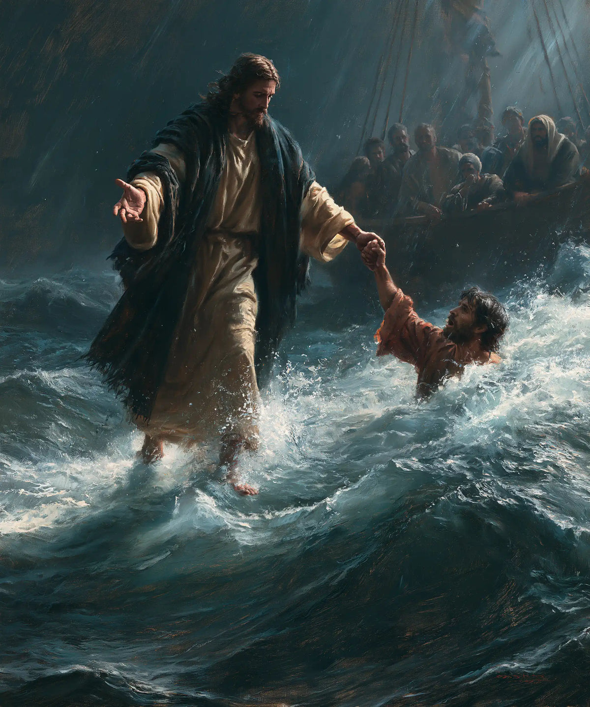 Jesus Walking on Water — The Wrist Held above the Abyss