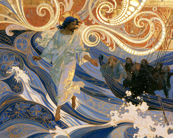 Jesus Walking on Water - Sacred Art Nouveau · Landscape n° 12