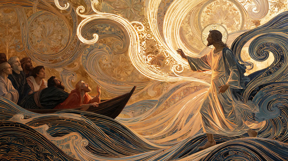 Jesus Walking on Water - Sacred Art Nouveau · Landscape n° 22