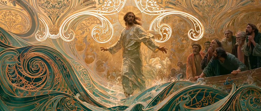 Jesus Walking on Water - Sacred Art Nouveau · Landscape n° 33