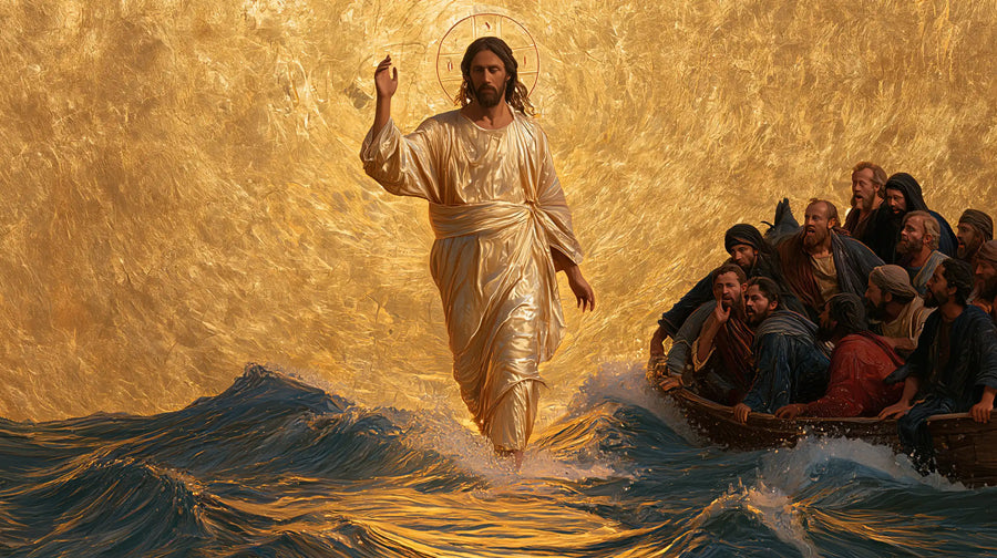 Jesus Walking on Water — The Blessing beside Closely Gathered Faces