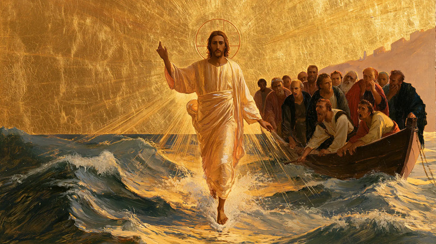 Jesus Walking on Water — Radiant Linen before the Standing Witnesses