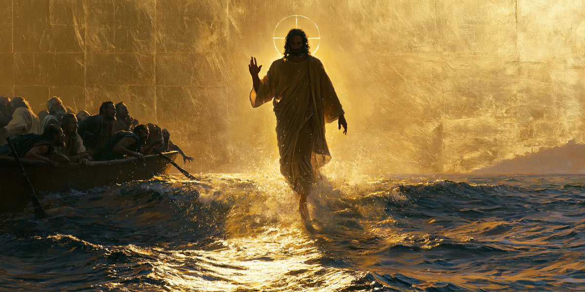 Jesus Walking on Water — The Silhouette in the Horizonless Sun