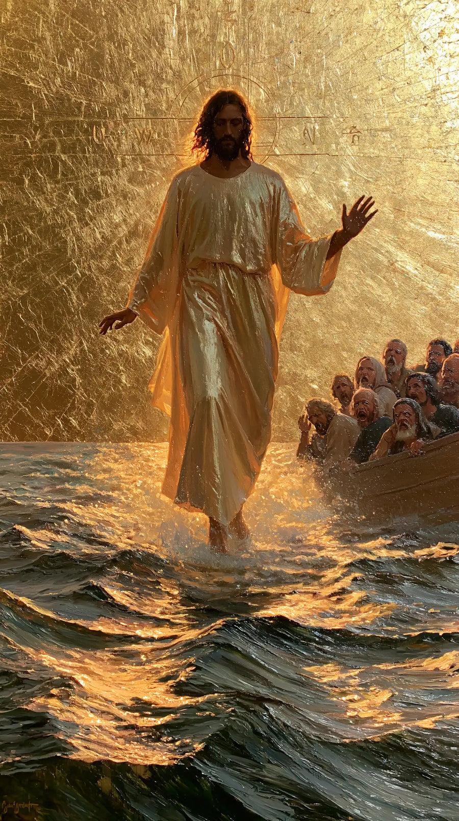 Jesus Walking on Water - Sacred Gold · Portrait n° 2