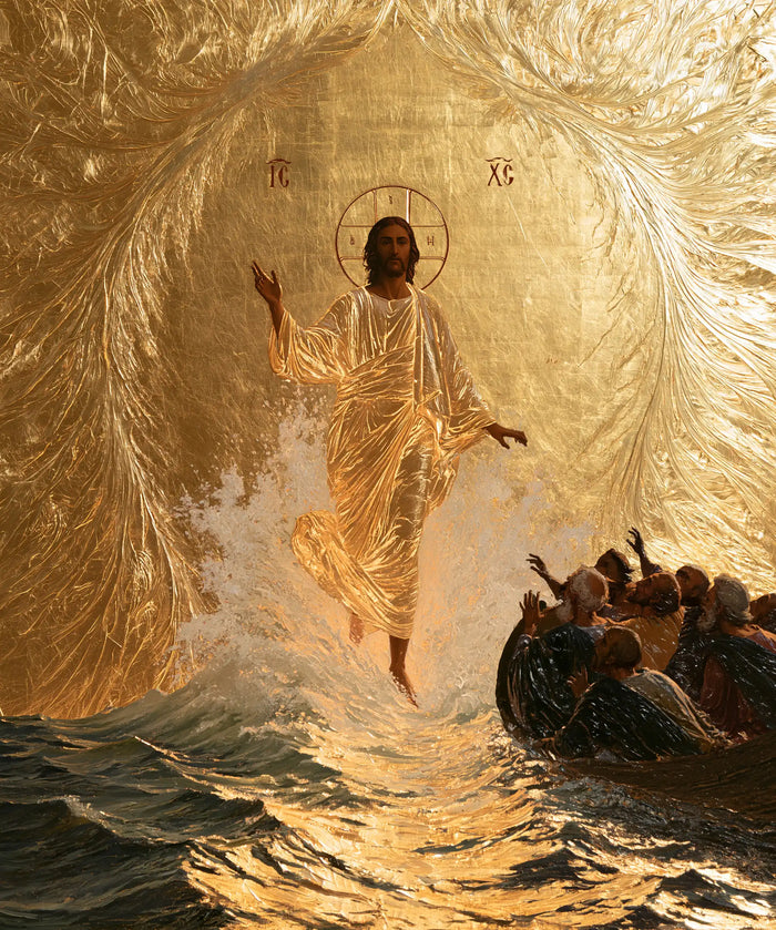 Jesus Walking on Water — The Step in the Crown of Crumpled Gold