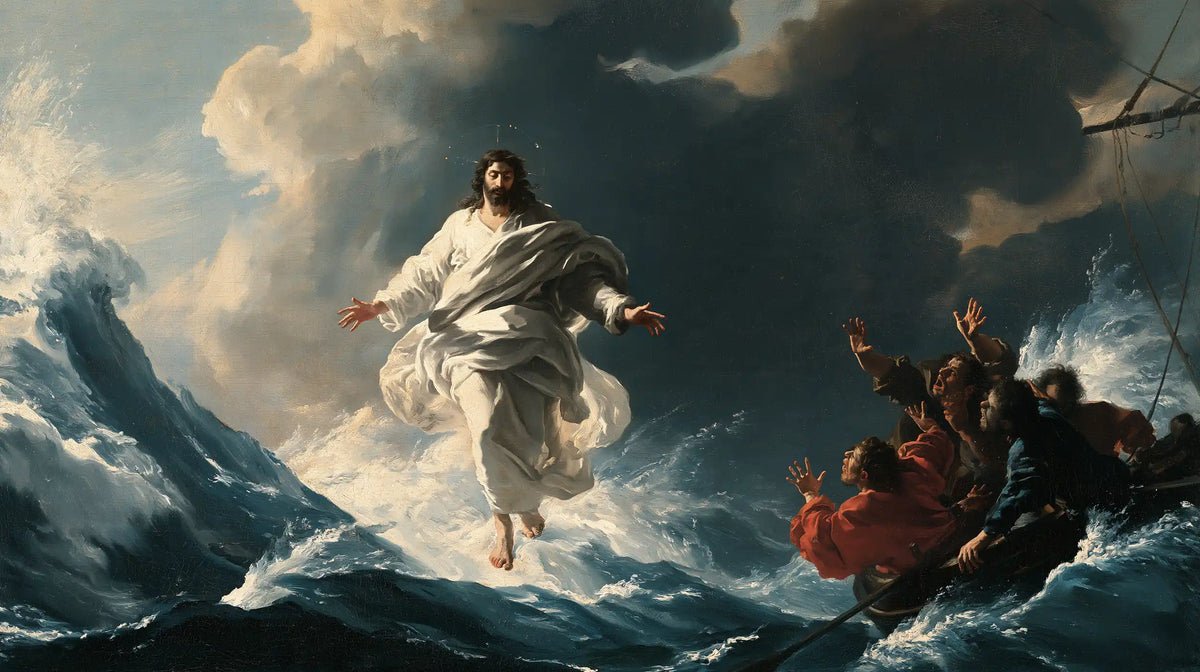 Jesus Walking on Water — The White Robe in the Wind between Two Waters