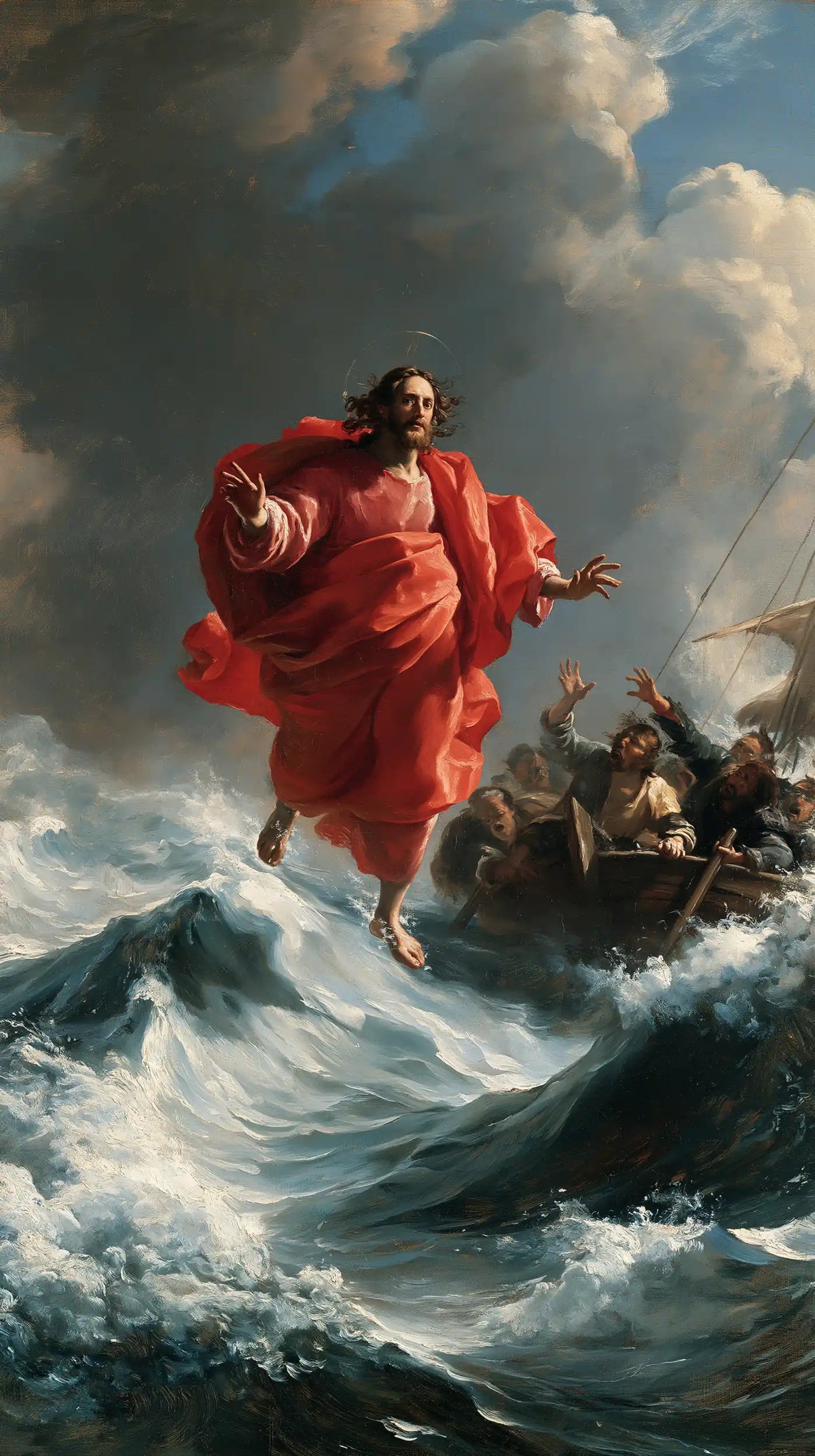Jesus Walking on Water — Red Borne upon the Crest