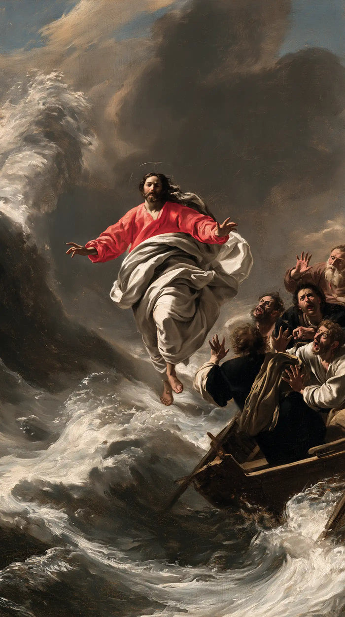 Jesus Walking on Water — Red at the Edge of the Spray