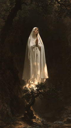 Our Lady of Fatima – Caravaggio Tenebrism · Portrait no. 5