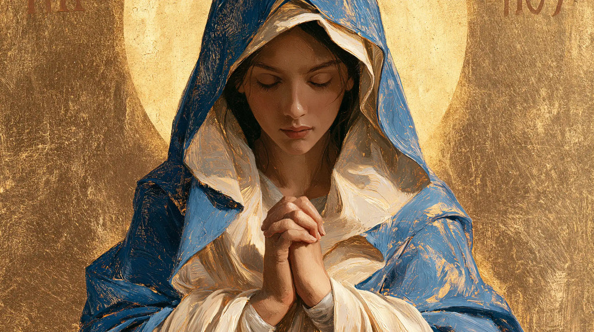 Virgin Mary in Prayer — Prayer with Azure Shoulders