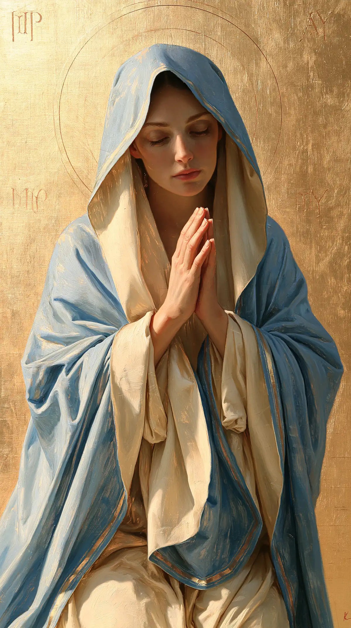 Virgin Mary in Prayer - Contemporary Byzantine · Portrait n° 6