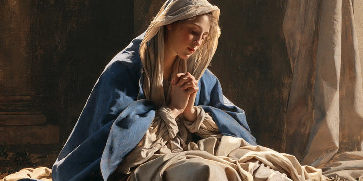 Virgin Mary in Prayer — Prayer beside the Hanging Cloth
