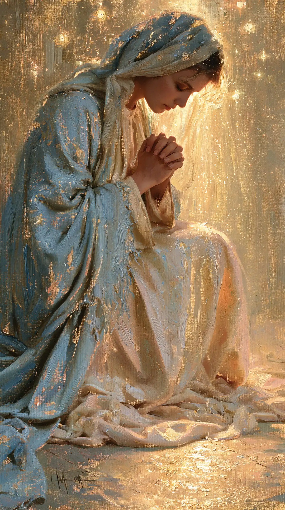 Virgin Mary in Prayer - Impressionist · Portrait n° 17