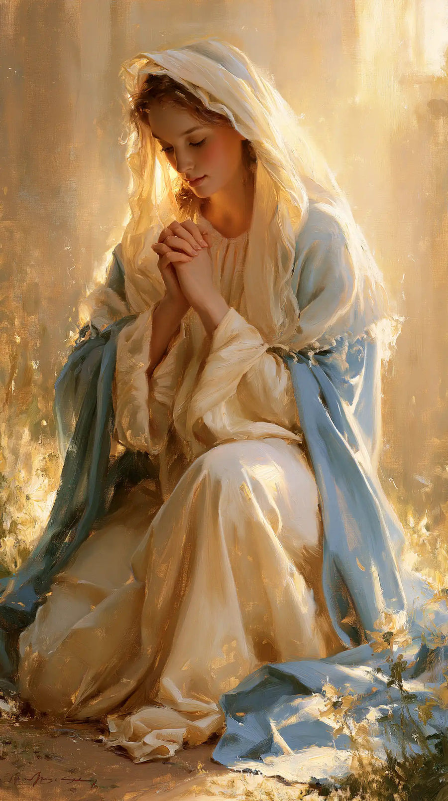 Virgin Mary in Prayer - Mary in a Biblical Interior · Portrait n° 15