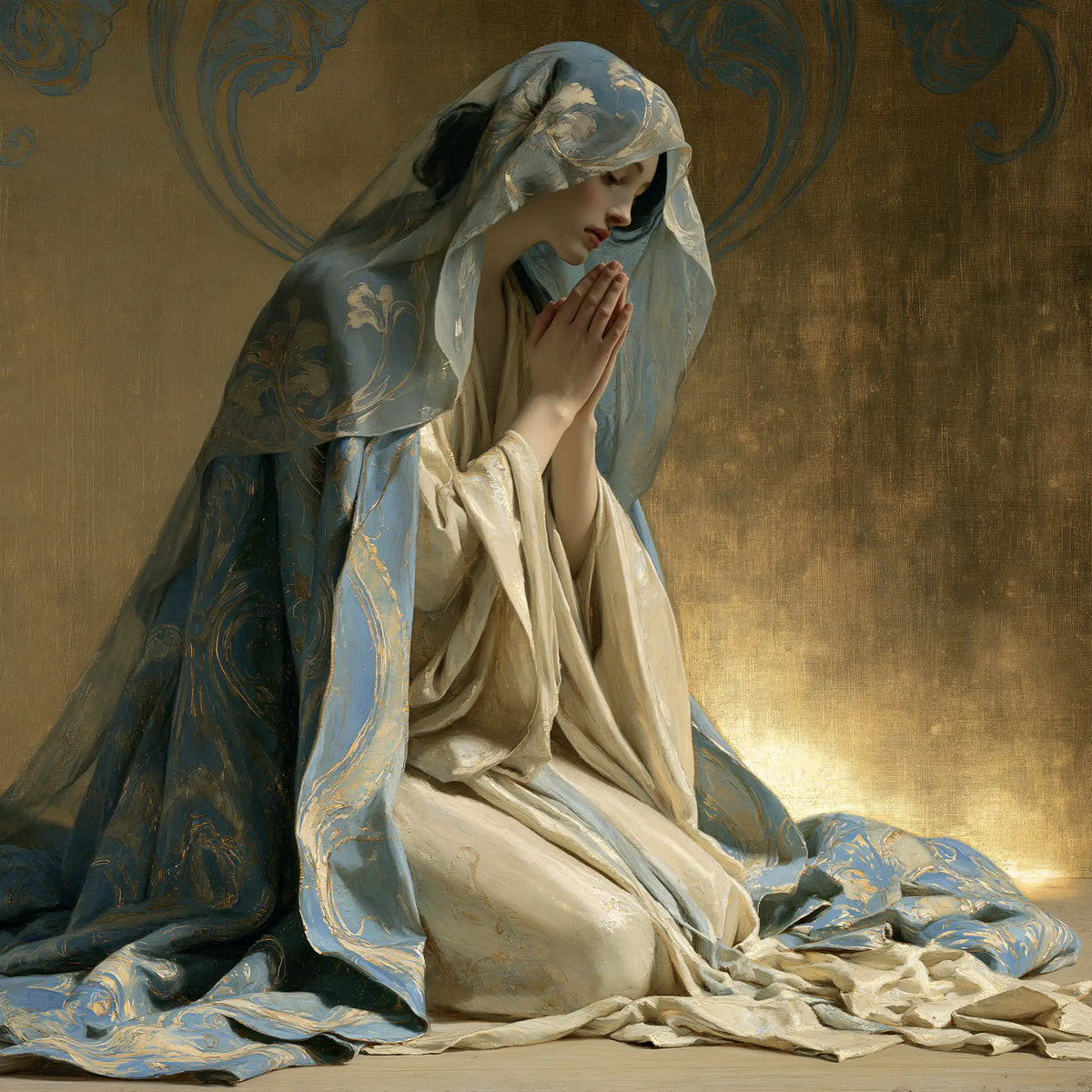 Virgin Mary in Prayer — Prayer before the Low Glow