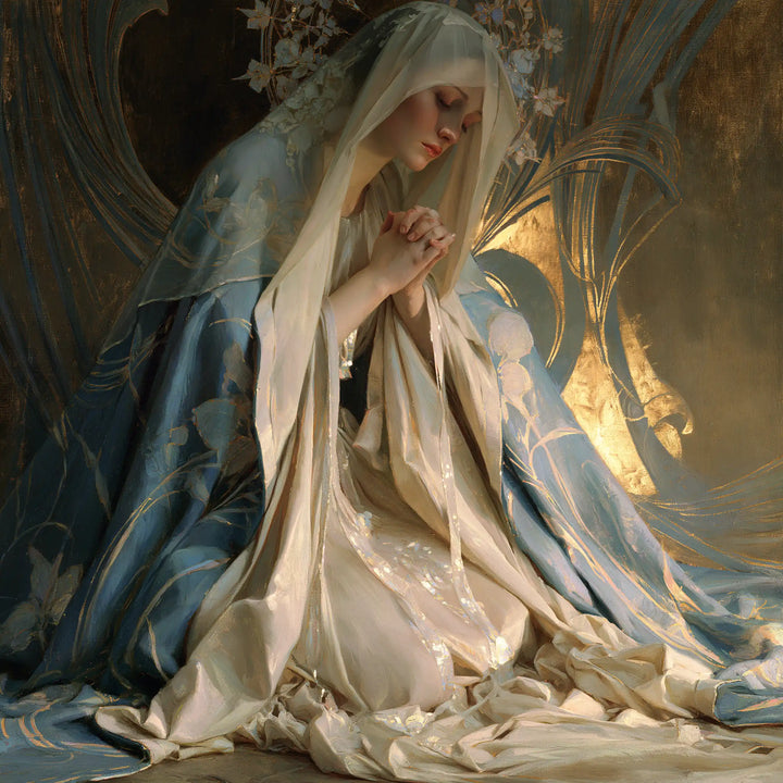 Virgin Mary in Prayer — Contemplation beside the Open Circle