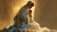 Virgin Mary in Prayer — The Cloak in the Halo’s Warmth