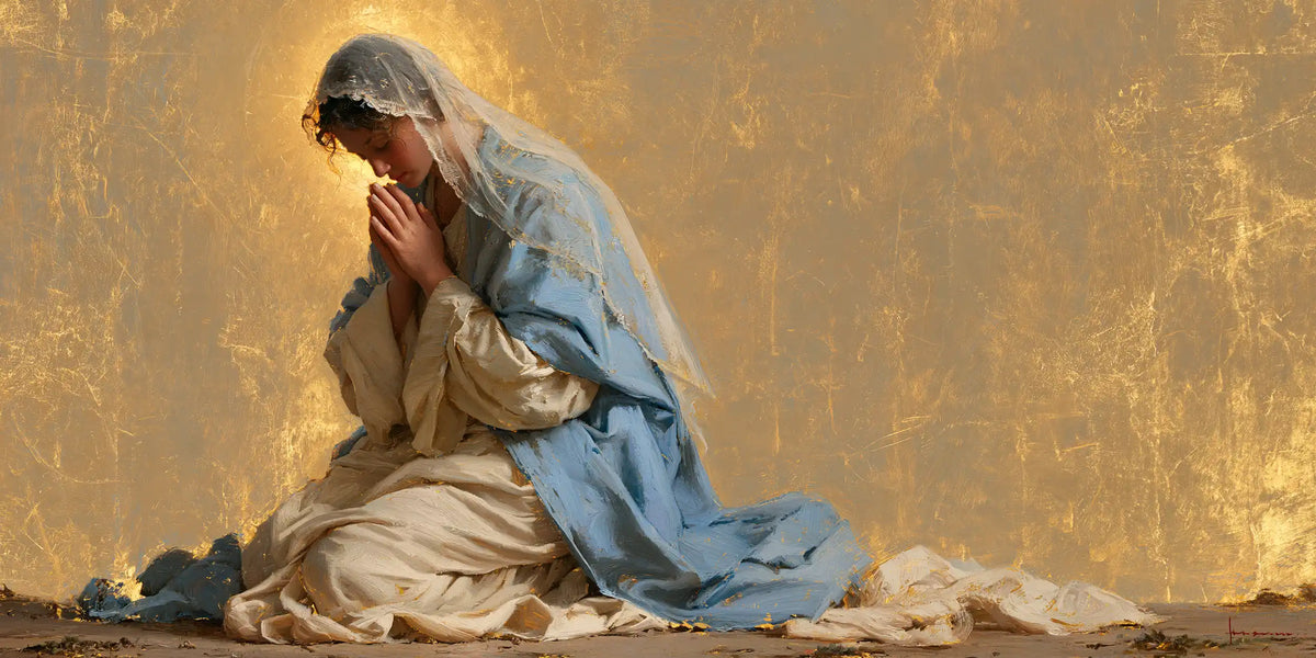 Virgin Mary in Prayer — Prayer in the Golden Expanse
