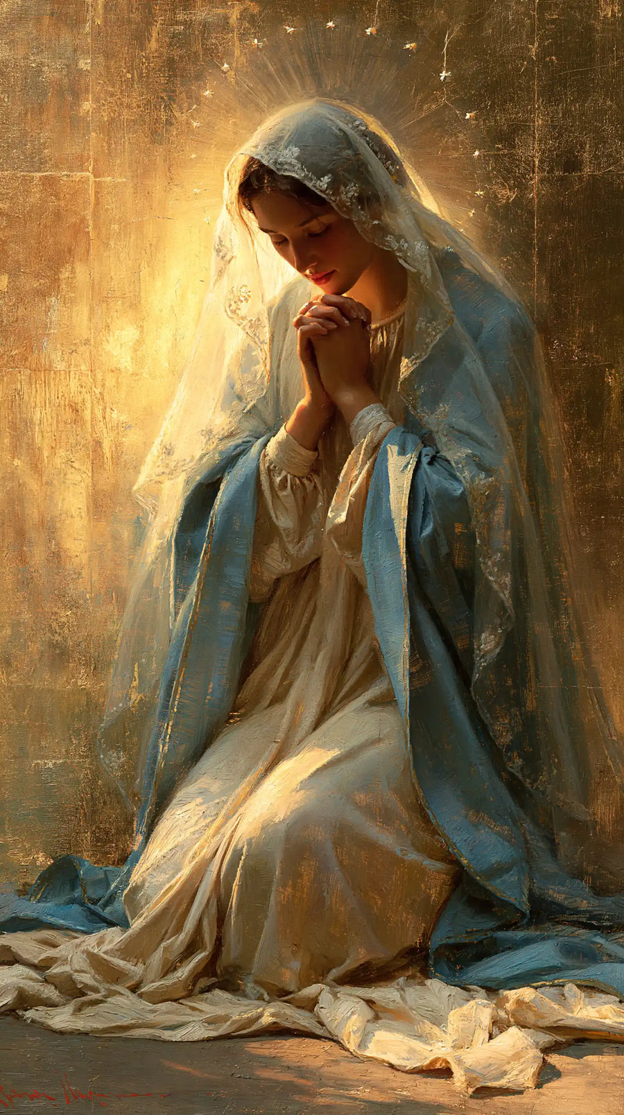 Virgin Mary in Prayer - Sacred Gold · Portrait n° 6