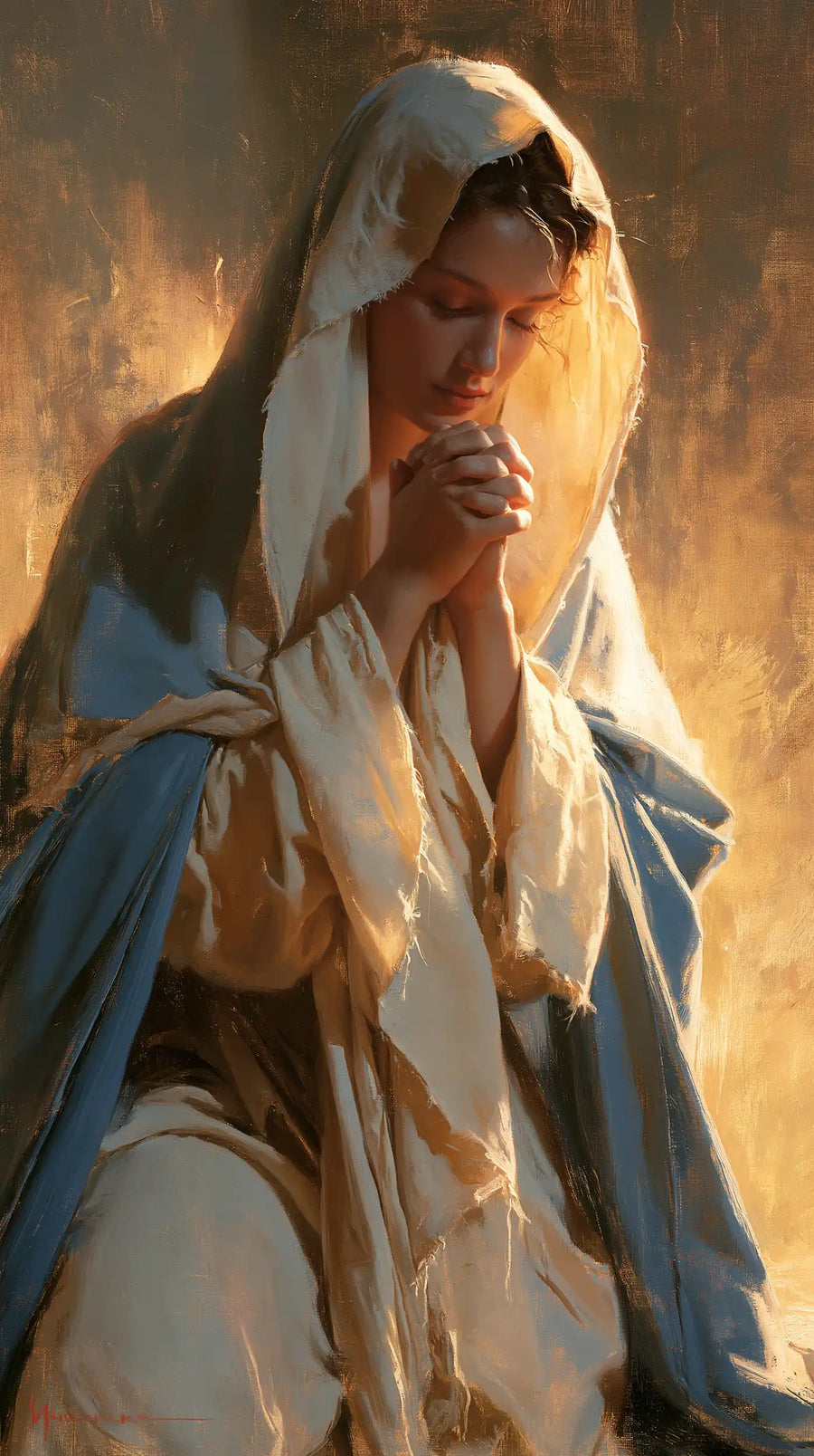 Virgin Mary in Prayer - Sacred Maternal Tenderness · Portrait n° 4