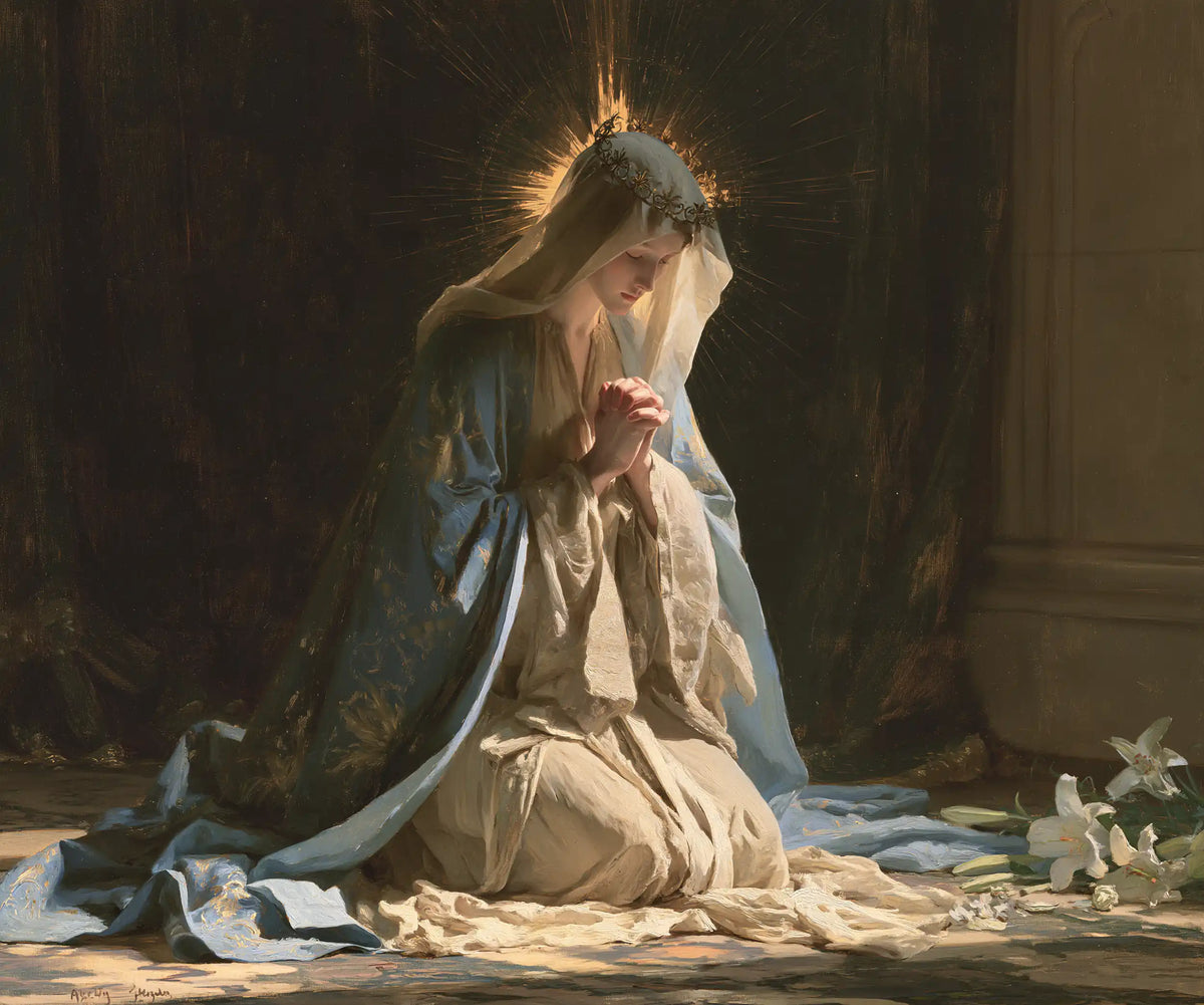 Virgin Mary in Prayer — Prayer beneath the Diadem of Rays
