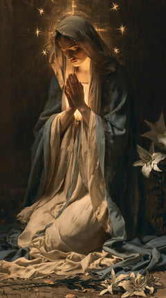 Virgin Mary in Prayer — Stars in the Brown Chamber