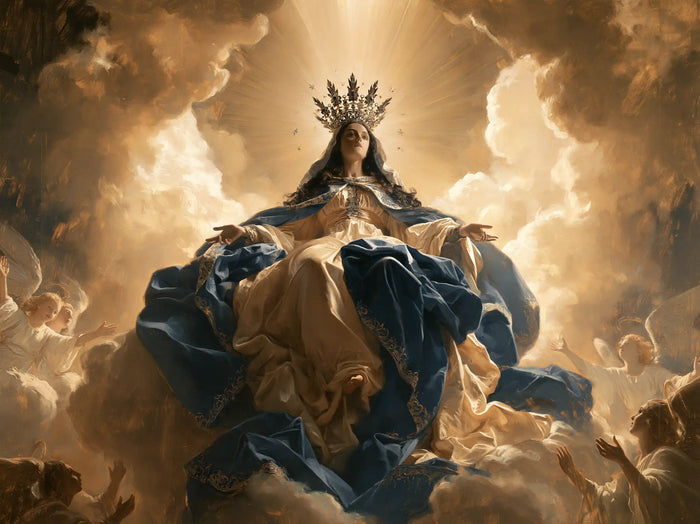 Mary, Queen of Heaven — The Silken Throne in the Descending Ray