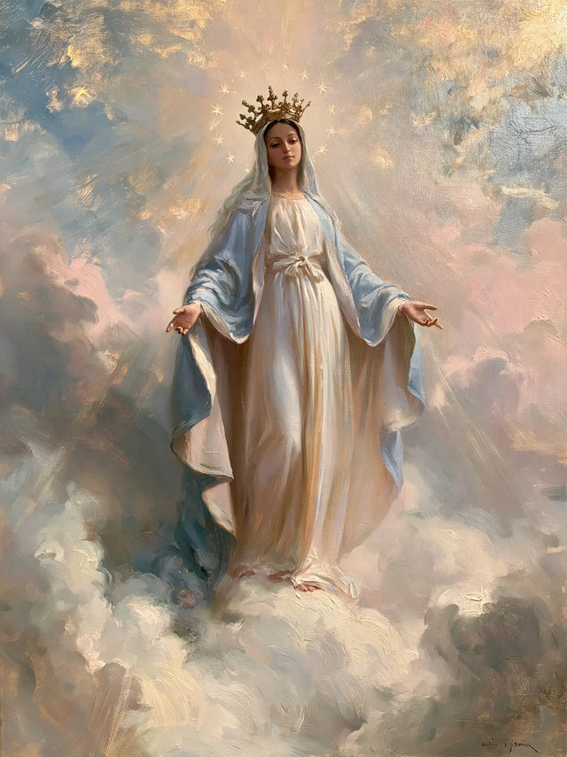 Mary, Queen of Heaven — Serenity Beneath the Dark Diadem
