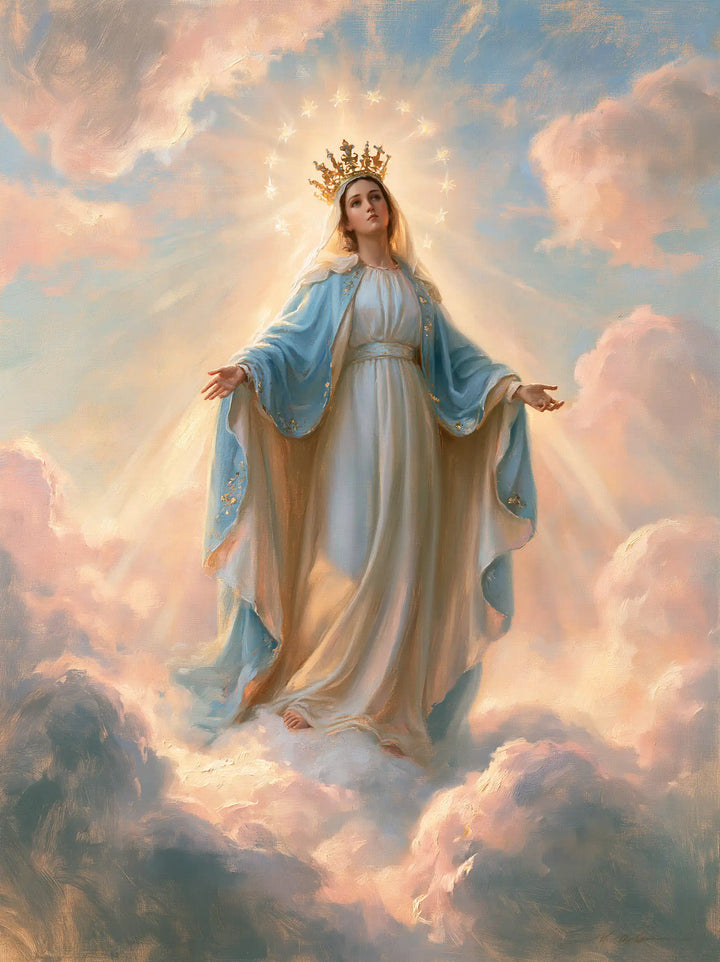 Mary, Queen of Heaven — The Tender Horizon Around Open Hands