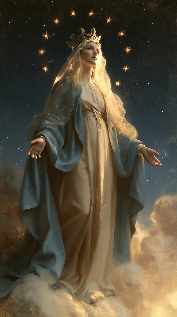 Mary Queen of Heaven - Midnight Blue Chiaroscuro · Portrait n° 4