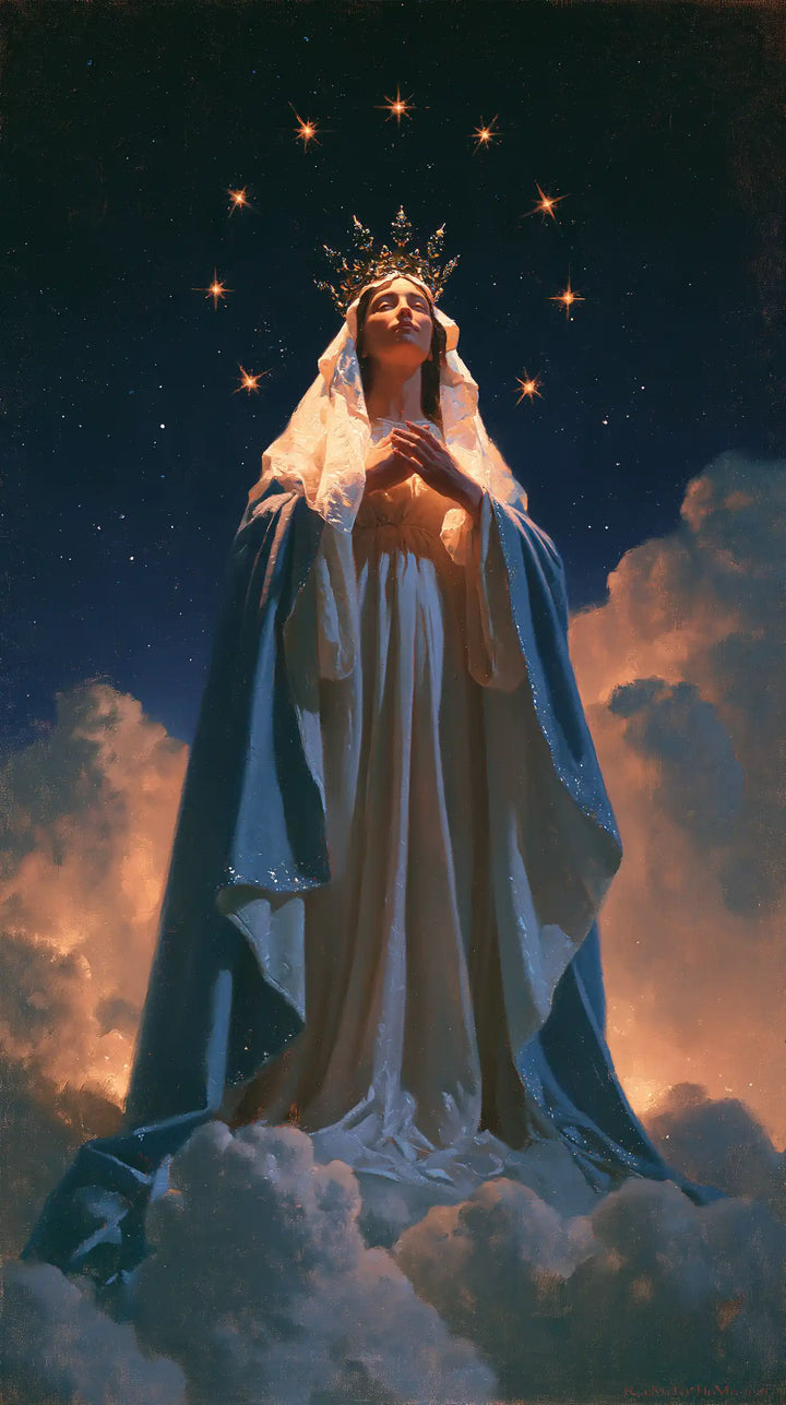 Mary Queen of Heaven - Midnight Blue Chiaroscuro · Portrait n° 7