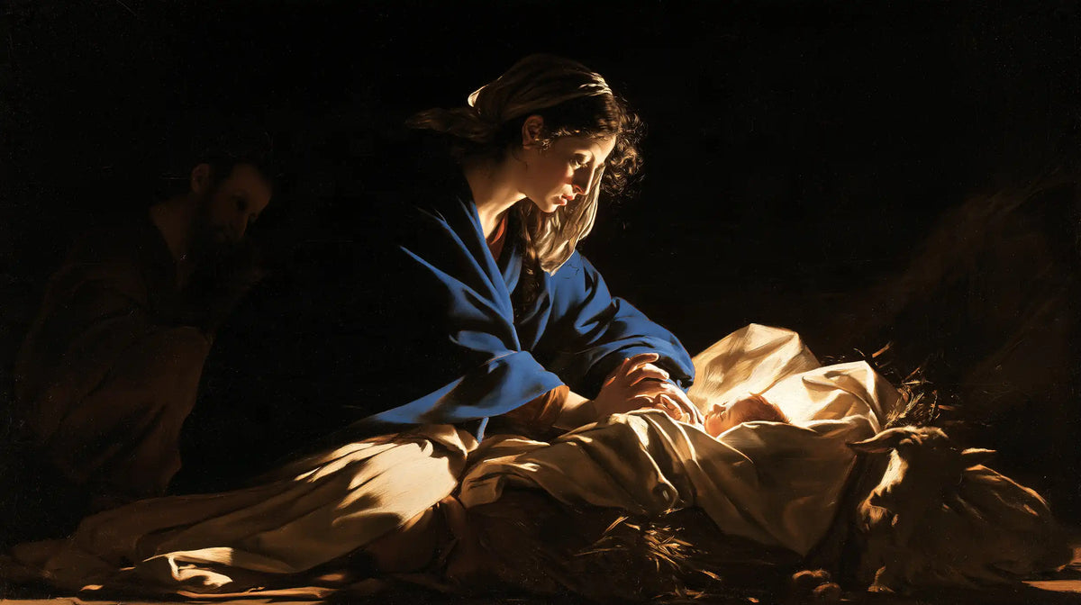The Nativity — Blue Watching Over Ivory