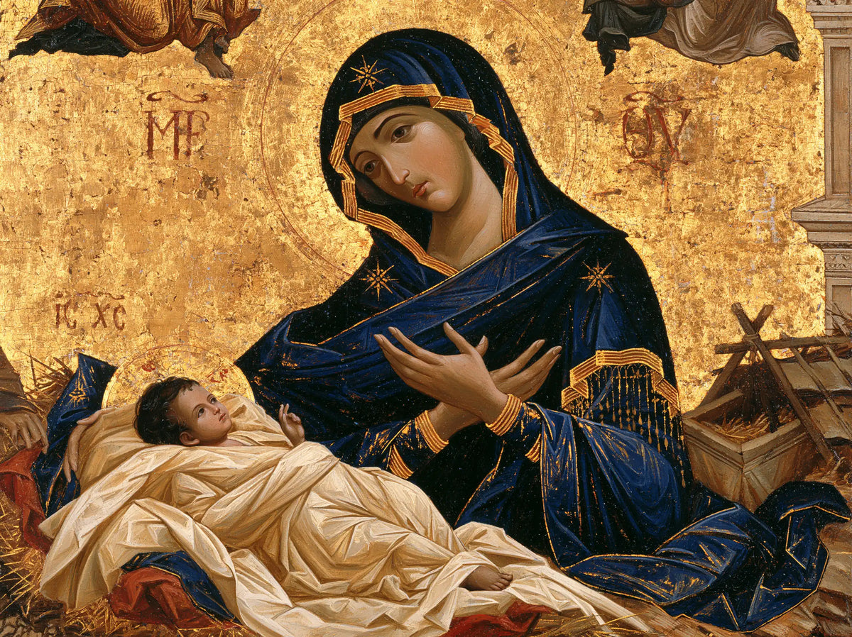 The Nativity — The Dialogue of Gazes Against Gold