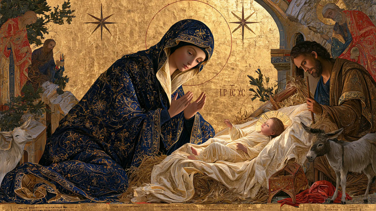 The Nativity — Stars Above the Flowered Mantle