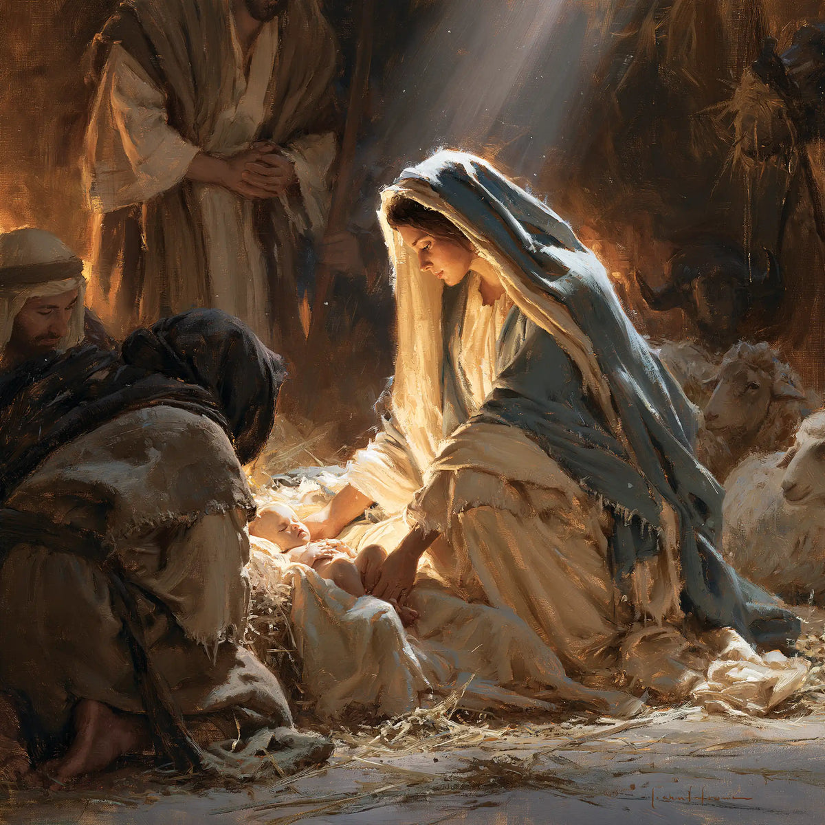 The Nativity — Light Between Shepherd and Mother