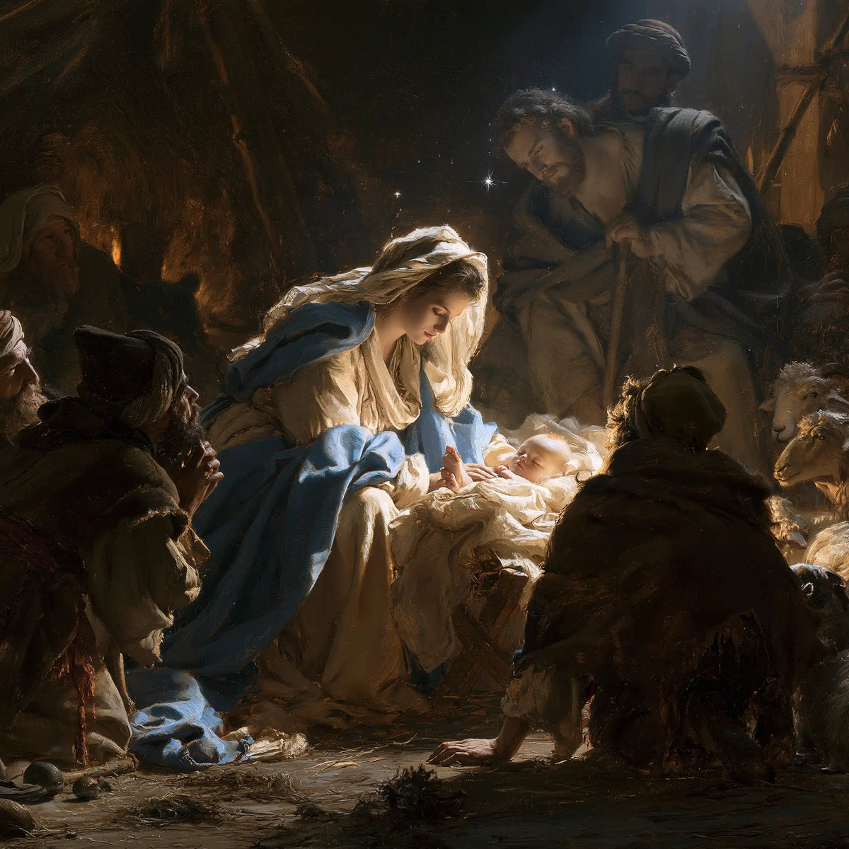 The Nativity — The Cradle Amid the Dark Cloaks