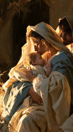 The Nativity — The Newborn Against the Golden Veil