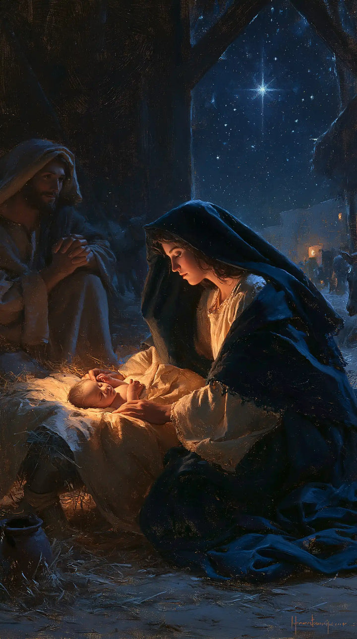 The Nativity — Blue Folded Around the Glow